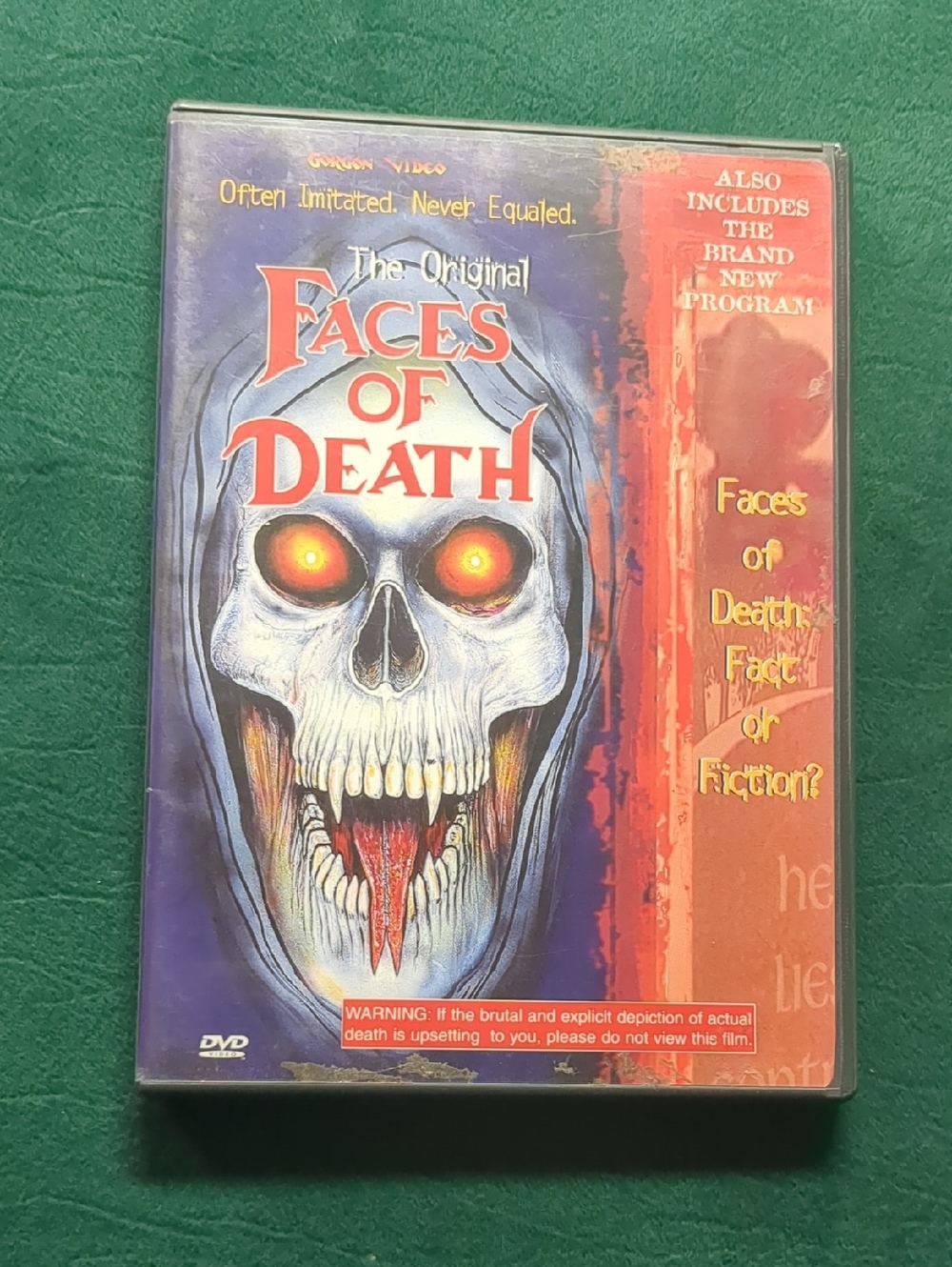 The Original Faces of Death DVD - Gorgon Video - Horror Cult Classic